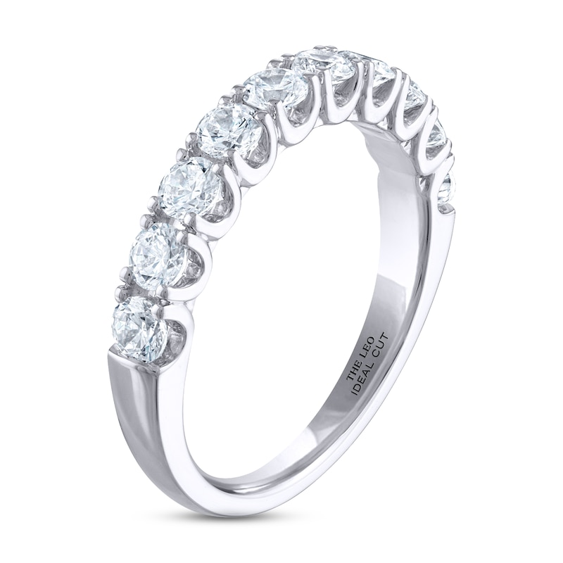 THE LEO Ideal Cut Diamond Anniversary Ring 1 ct tw White Gold Plated