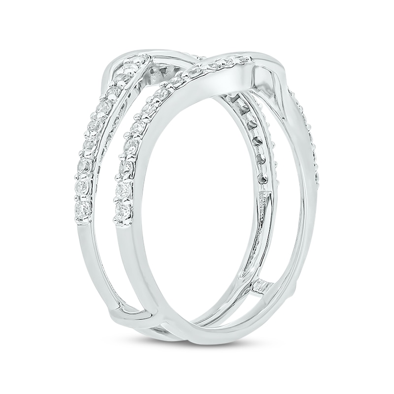 Round-Cut Diamond Enhancer Ring 1/2 ct tw White Gold Plated