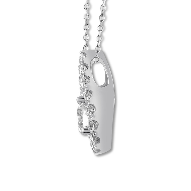 THE LEO Diamond Necklace 1/2 ct tw Round-cut White Gold Plated 19"
