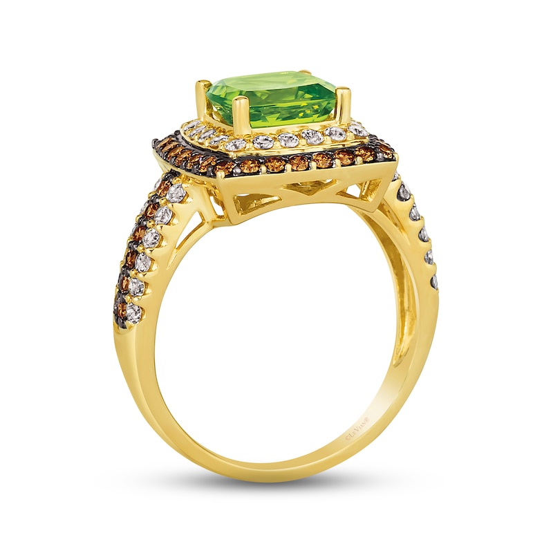 Le Vian Peridot Ring 1 ct tw Diamonds Honey Gold Plated