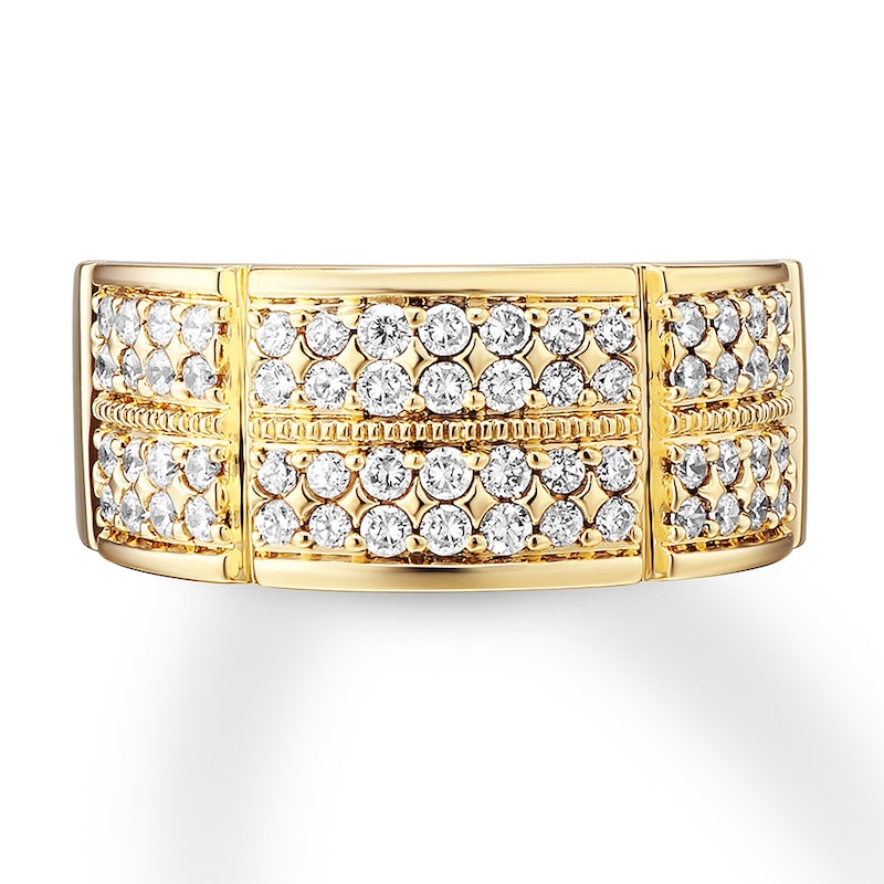 Men's Diamond Band 1 ct tw Round-cut Yellow Gold Plated