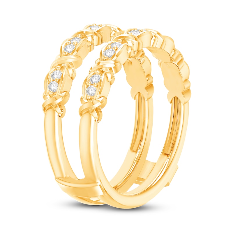 Diamond Enhancer Ring 1/5 ct tw Round-cut Yellow Gold Plated
