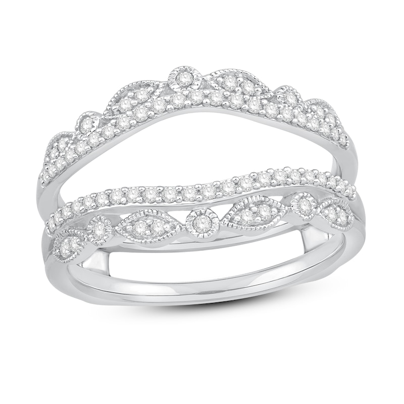 Diamond Enhancer Ring 1/3 ct tw Round-Cut White Gold Plated