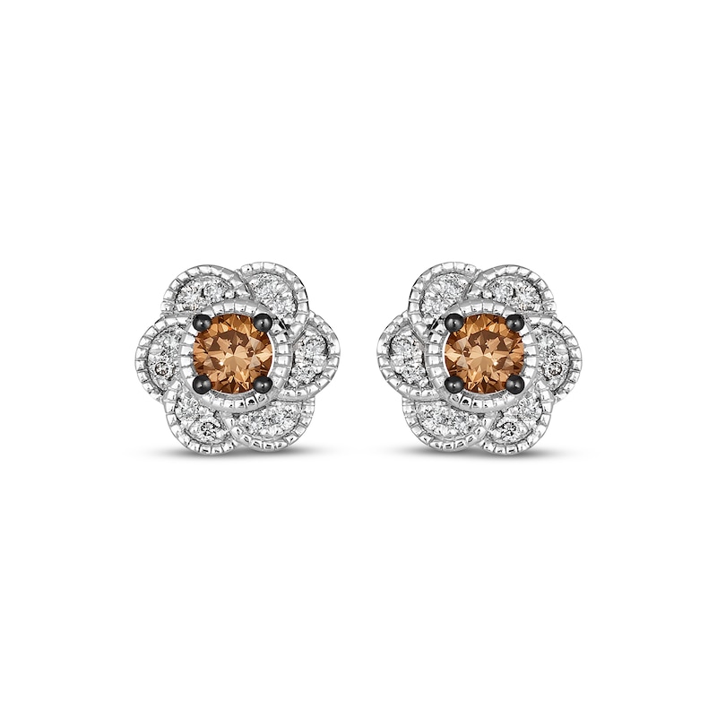 Le Vian Chocolate Diamond Stud Earrings 7/8 ct tw Vanilla Gold Plated