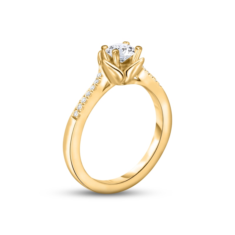 Diamond Engagement Ring 1/2 ct tw Round-cut Yellow Gold Plated