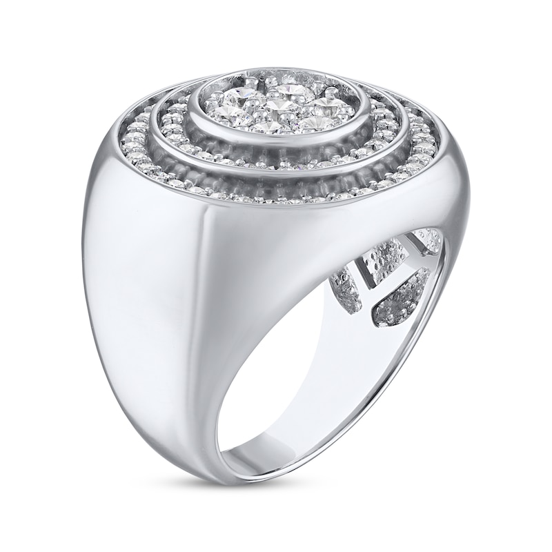 Men's Lab-Created Diamonds by Ring 2 ct tw Round-cut White Gold Plated