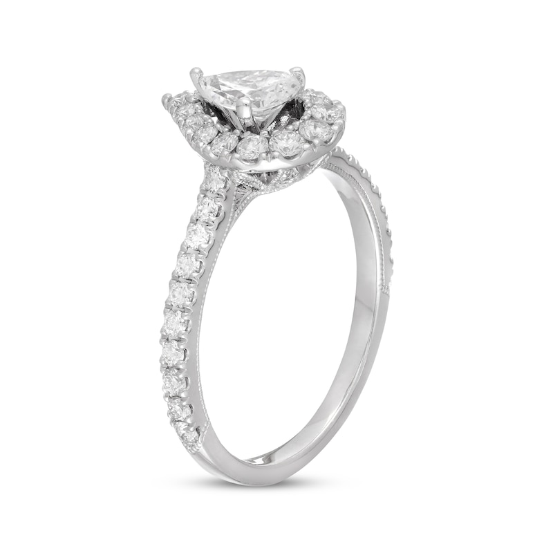 Neil Lane Diamond Engagement Ring 1 ct tw Pear/Round White Gold Plated