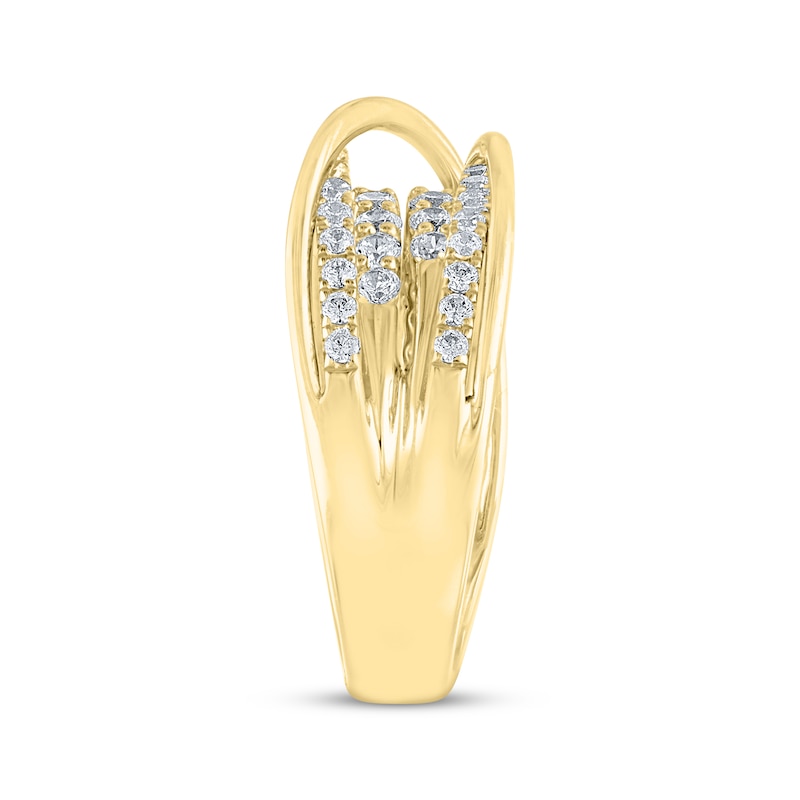THE LEO Diamond Orbit Ring 1 ct tw Yellow Gold Plated