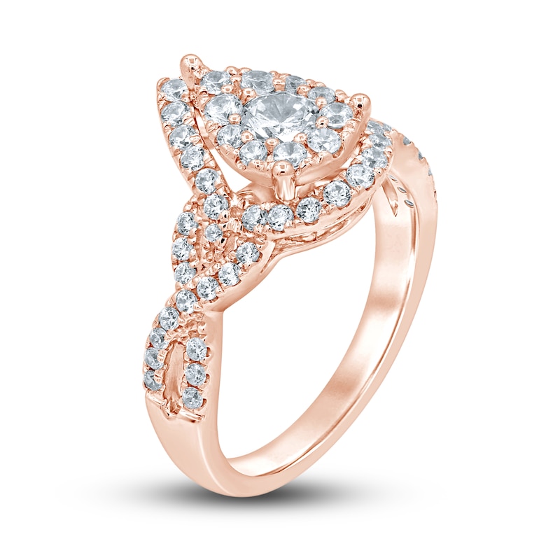 Diamond Engagement Ring 1 ct tw Round-Cut Rose Gold Plated