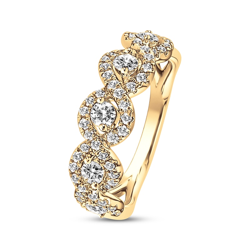 Diamond Anniversary Band 3/4 ct tw Round-cut Yellow Gold Plated
