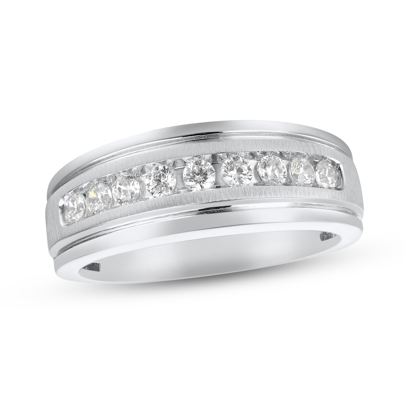 Men's Diamond Wedding Band 1 ct tw Round-cut White Gold Plated
