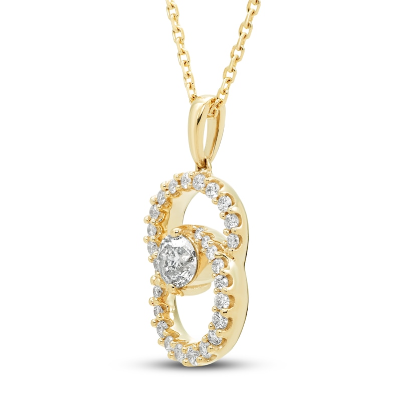 Encircled by Love Diamond Necklace 1/2 ct tw Round-cut Yellow Gold Plated 18"