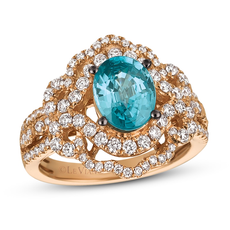 Le Vian Zircon Ring 7/8 ct tw Diamonds Strawberry Gold Plated - Size 7