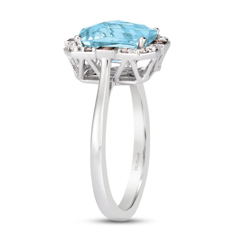 Le Vian Aquamarine Ring 1/6 ct tw Diamonds Vanilla Gold Plated