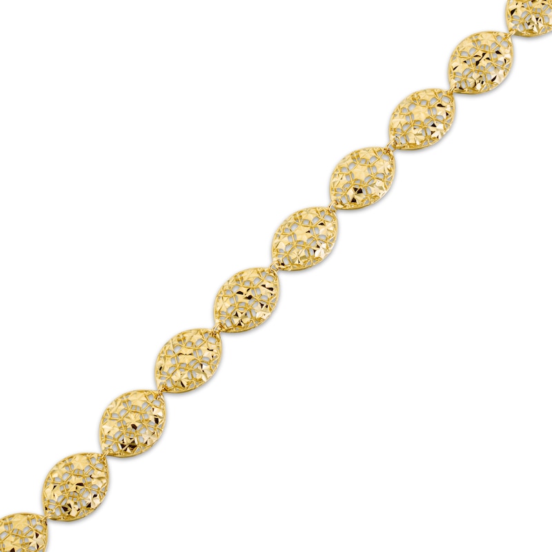 Italian Brilliance Diamond-Cut Oval Link Bracelet Yellow Gold Plated 7.75"