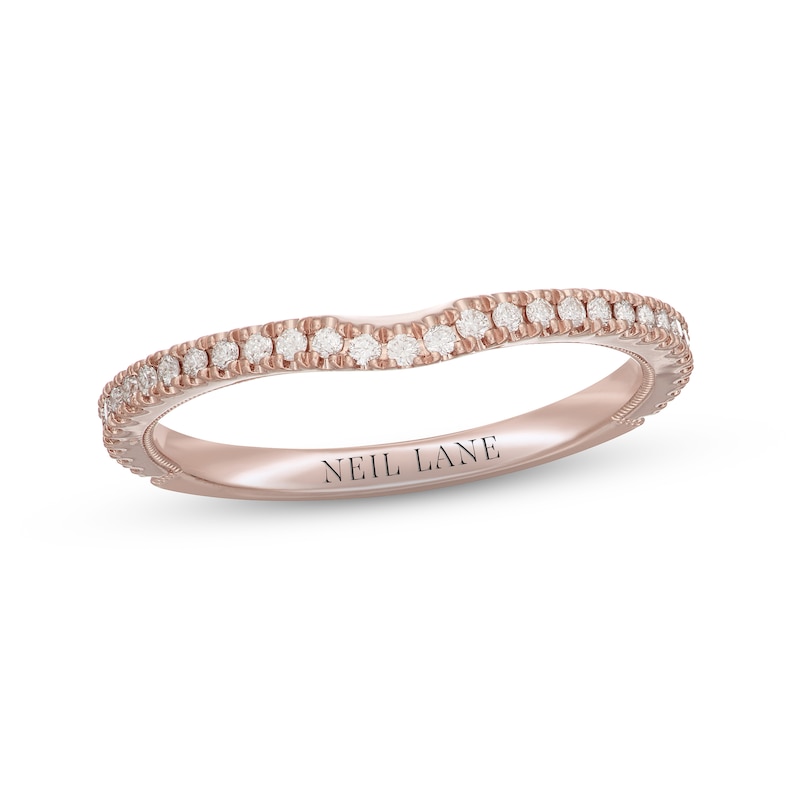 Neil Lane Diamond Wedding Band 1/5 ct tw Round-cut Rose Gold Plated