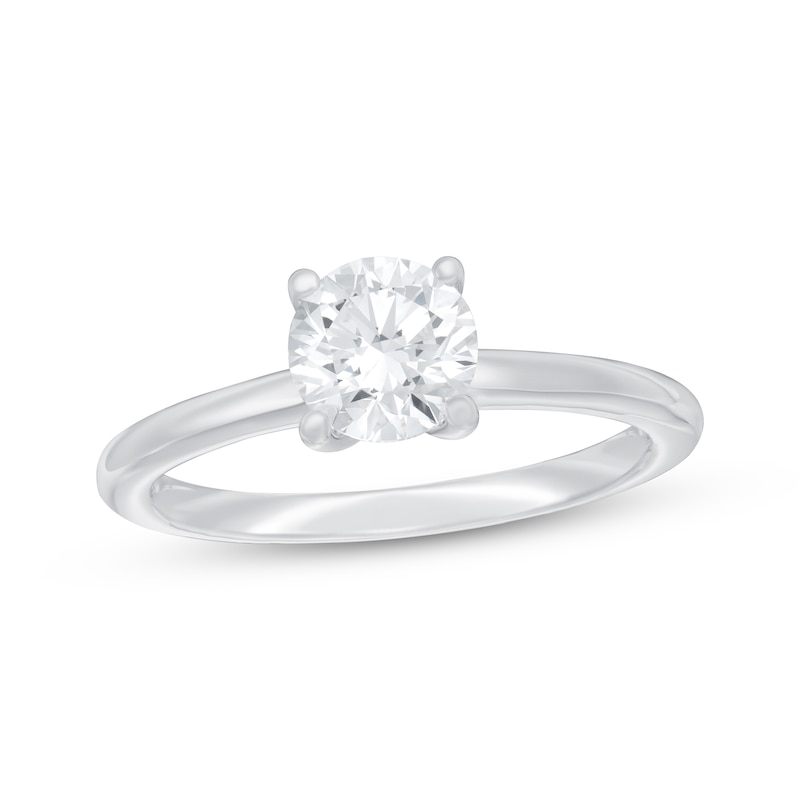 Lab-Created Diamonds by Round-Cut Solitaire Engagement Ring 1 ct tw White Gold Plated