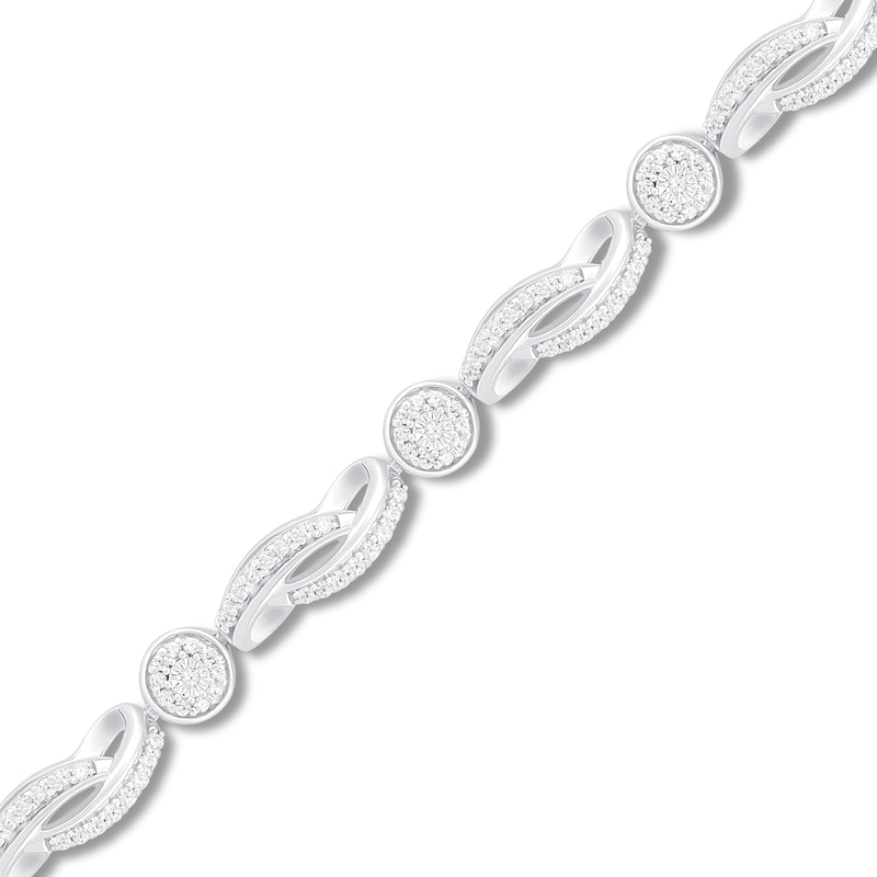 Diamond Fashion Bracelet 1 ct tw White Gold Plated 7"