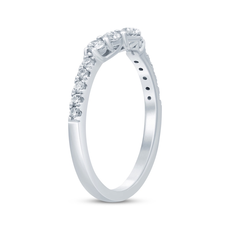 Diamond Chevron Anniversary Band 1/2 ct tw Round-cut White Gold Plated