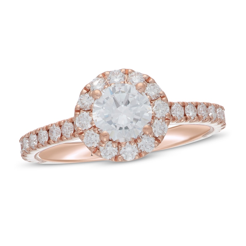 Neil Lane Premiere Diamond Engagement Ring 1-3/8 ct tw Rose Gold Plated