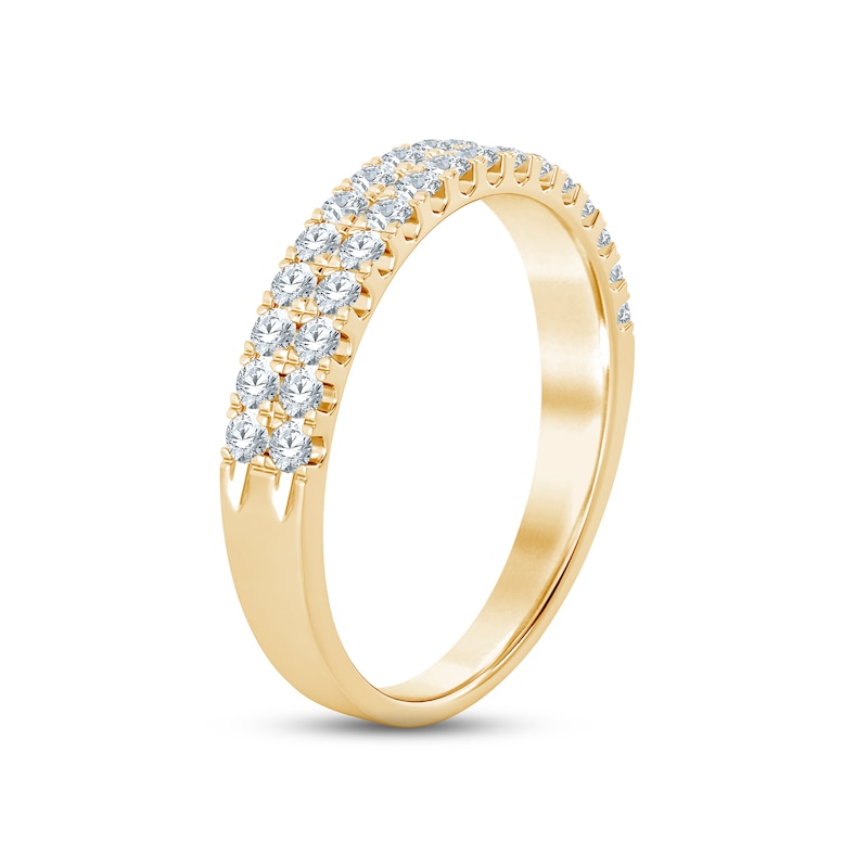 Diamond Anniversary Ring 1/2 ct tw Round-cut Yellow Gold Plated
