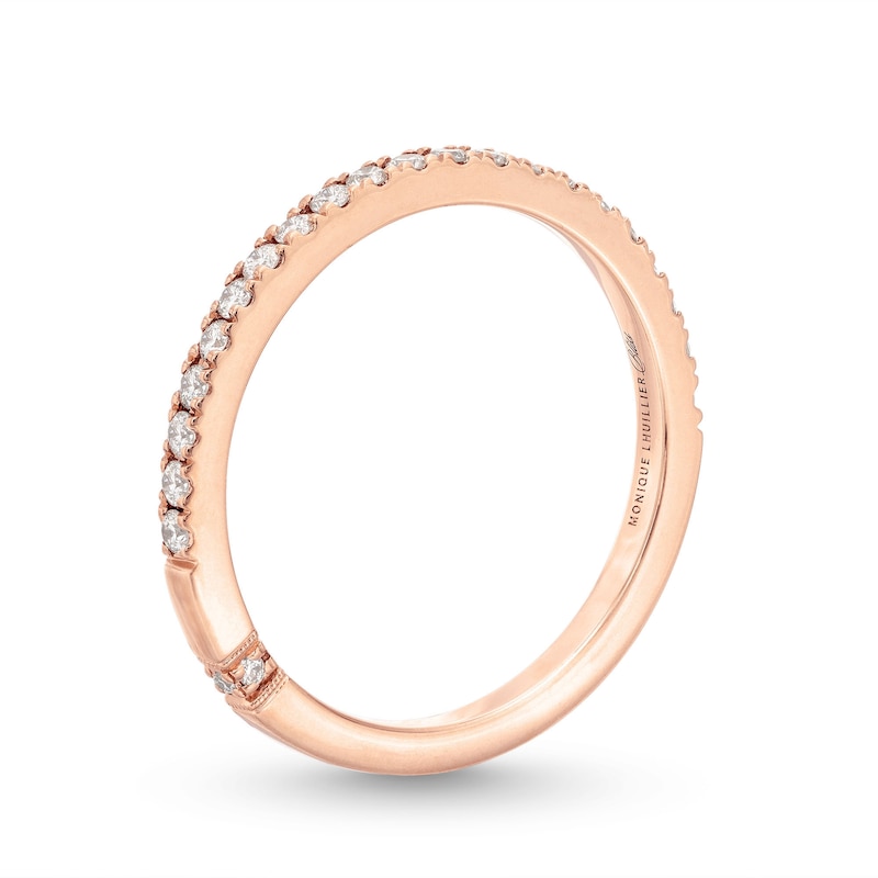 Monique Lhuillier Bliss Diamond Wedding Band 1/4 ct tw Round-cut Rose Gold Plated