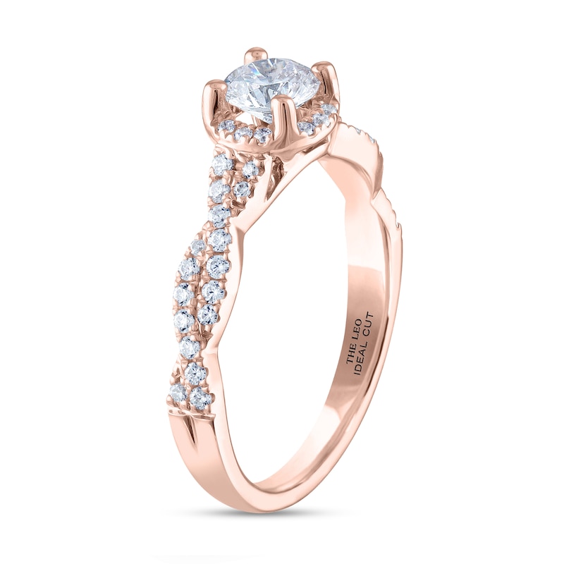 THE LEO Ideal Cut Diamond Engagement Ring 3/4 ct tw Rose Gold Plated