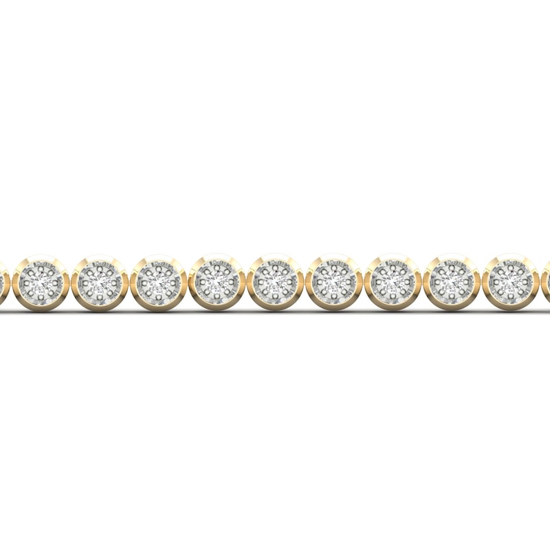 Men's Diamond Tennis Bracelet 2 ct tw Round-cut Yellow Gold Plated 8.5"