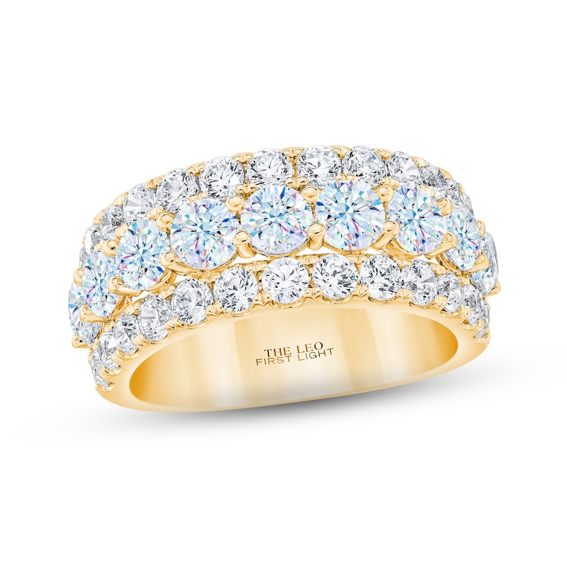 THE LEO First Light Diamond Anniversary Ring 3 ct tw Round-cut Yellow Gold Plated