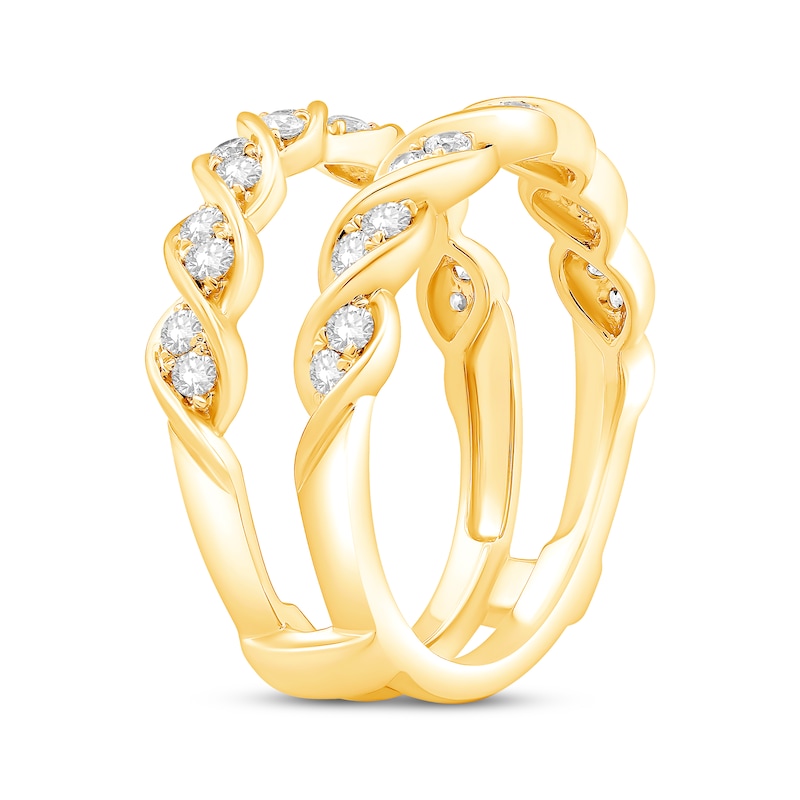 Diamond Twist Enhancer Ring 1/2 ct tw Yellow Gold Plated