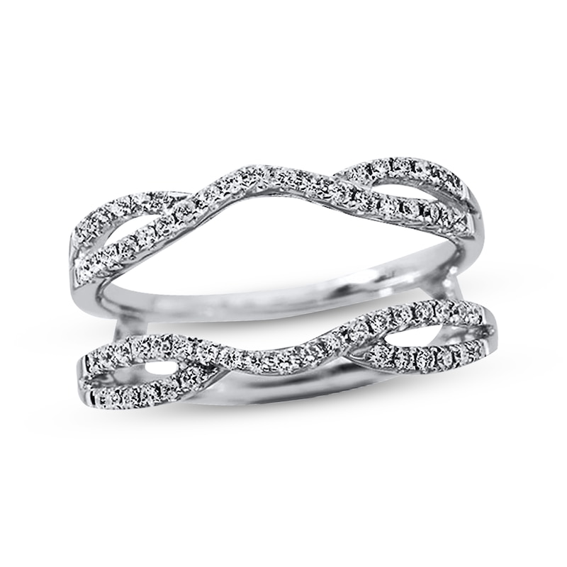 Diamond Enhancer Ring 1/3 ct tw Round-cut White Gold Plated