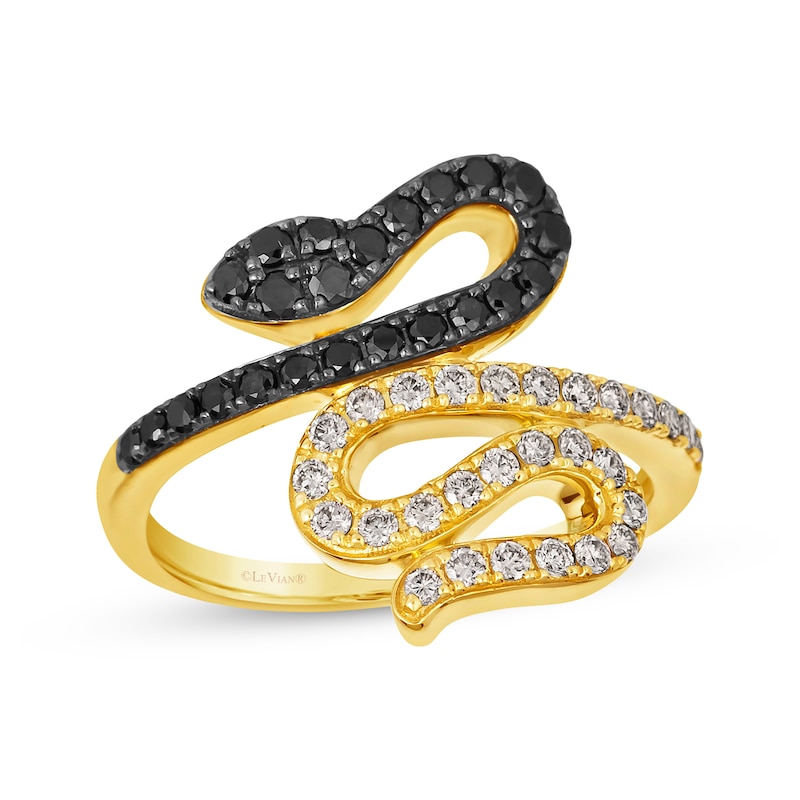 Le Vian Diamond Snake Ring 3/4 ct tw Honey Gold Plated