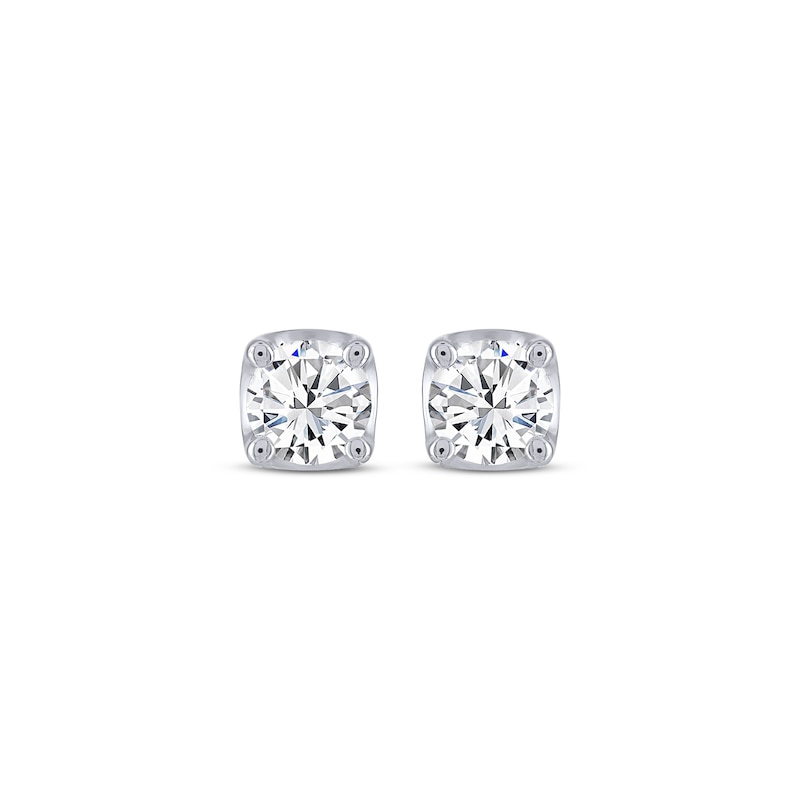 THE LEO Legacy Lab-Created Diamond Round-Cut Solitaire Stud Earrings 1 ct tw White Gold Plated