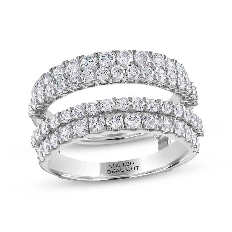 THE LEO Ideal Cut Round-Cut Diamond Enhancer Ring 1-3/4 ct tw White Gold Plated