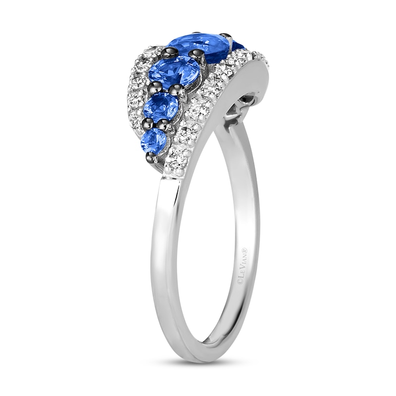 Le Vian Sapphire Ring 1/5 ct tw Diamonds Vanilla Gold Plated