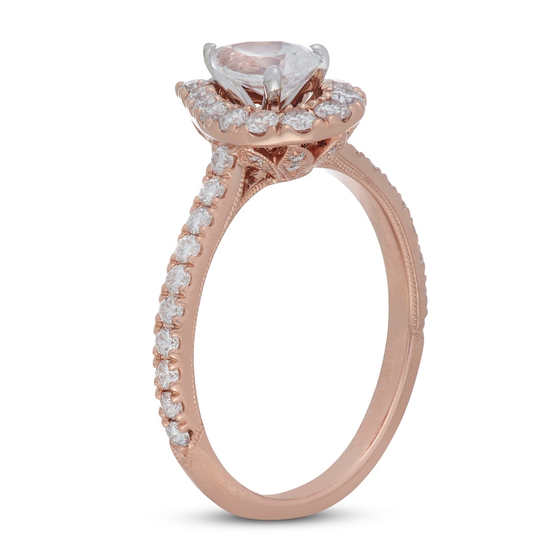 Neil Lane Diamond Engagement Ring 1 ct tw Pear Rose Gold Plated