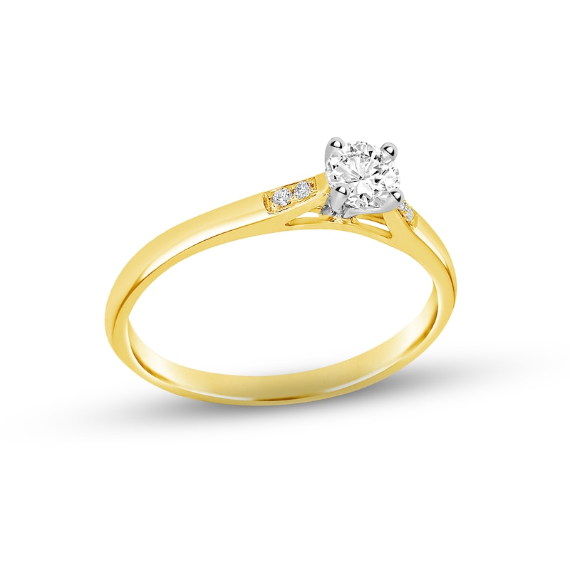 Diamond Engagement Ring 1/3 ct tw Round-cut Two-Tone Gold Plated