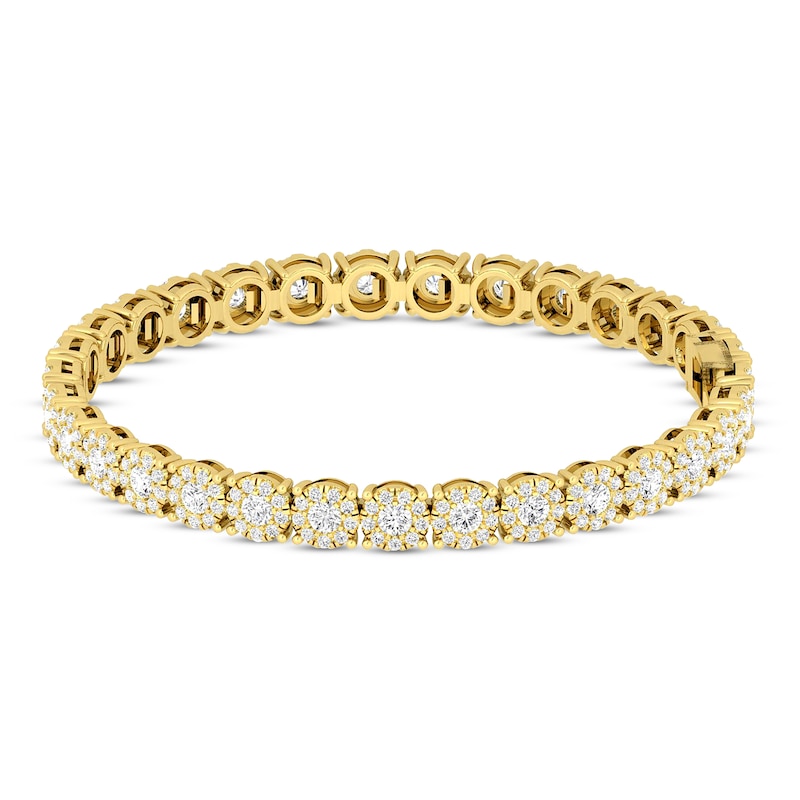 Diamond Fashion Bracelet 5 ct tw Yellow Gold Plated 7"
