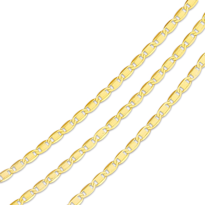 Layered Solid Valentino Chain Necklace Yellow Gold Plated 18"