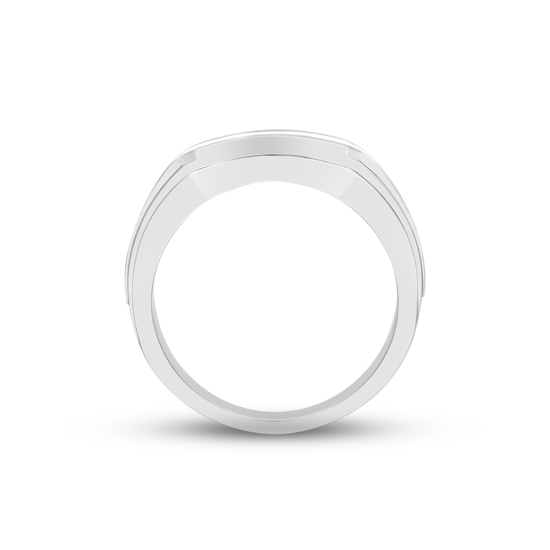 Men's Diamond Wedding Band 1/2 ct tw White Gold Plated