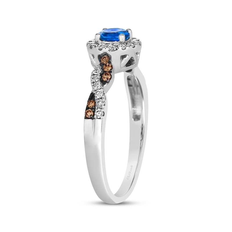 Le Vian Chocolate Twist Sapphire Ring 1/4 ct tw Diamonds Vanilla Gold Plated