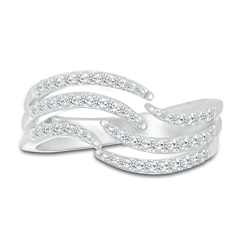 Diamond Open Ring 1/3 ct tw Round-cut White Gold Plated