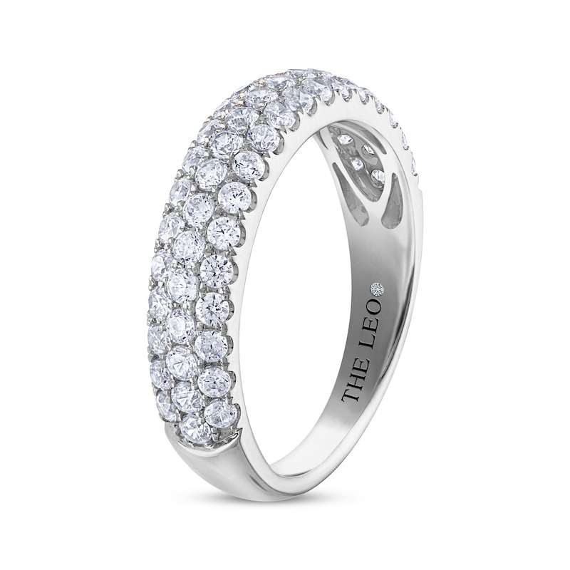 THE LEO Diamond Three-Row Anniversary Band 1 ct tw White Gold Plated