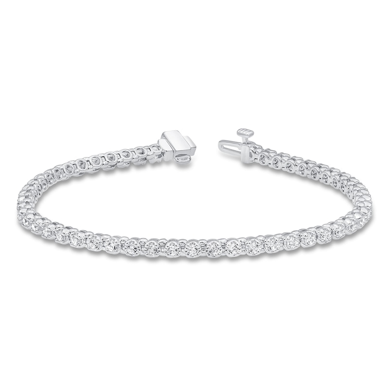 Diamond Fashion Bracelet 3 ct tw Round-cut White Gold Plated 7"