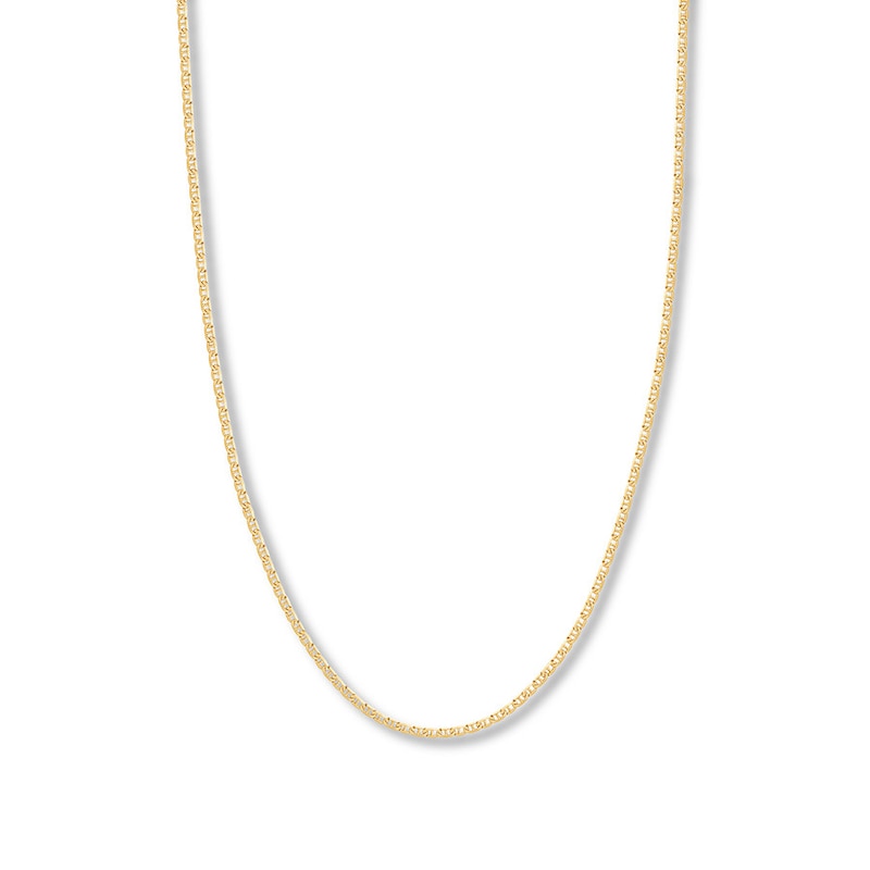 24" Solid Mariner Chain Yellow Gold Plated 3mm