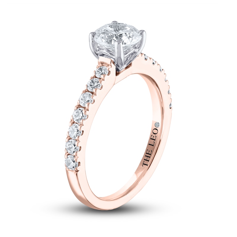 THE LEO Diamond Engagement Ring 1-3/8 ct tw Round-cut Rose Gold Plated