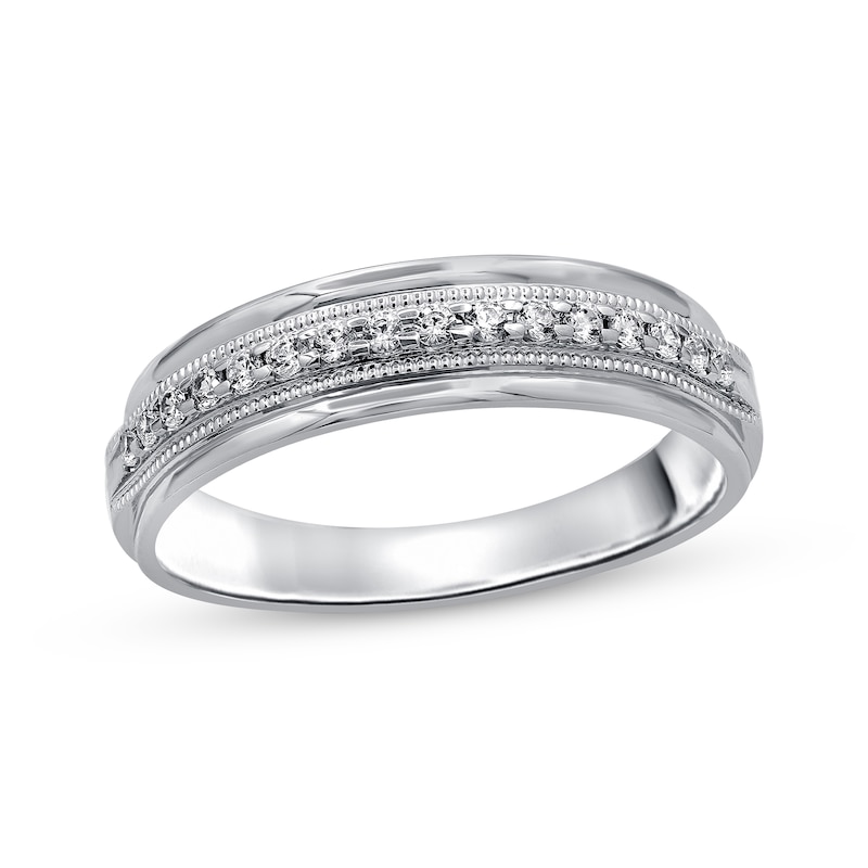 Men's Diamond Wedding Ring 1/2 ct tw Round-cut White Gold Plated