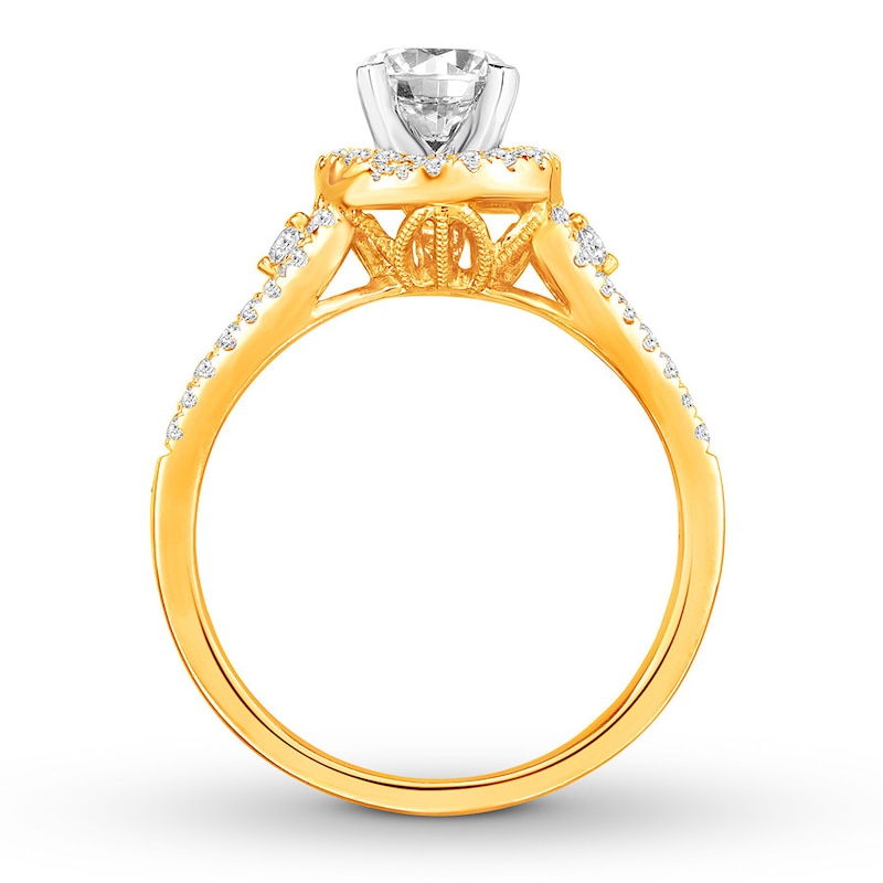 Diamond Engagement Ring 1 Carat tw Round Yellow Gold Plated