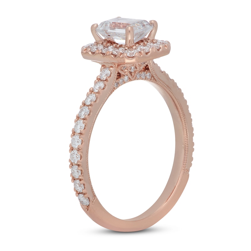 Neil Lane Premiere Engagement Ring 1-3/8 ct tw Rose Gold Plated