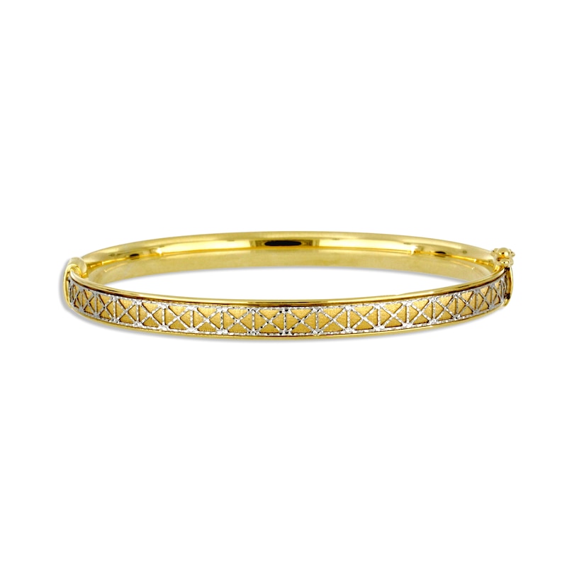 Pattern Bangle Bracelet Yellow Gold Plated